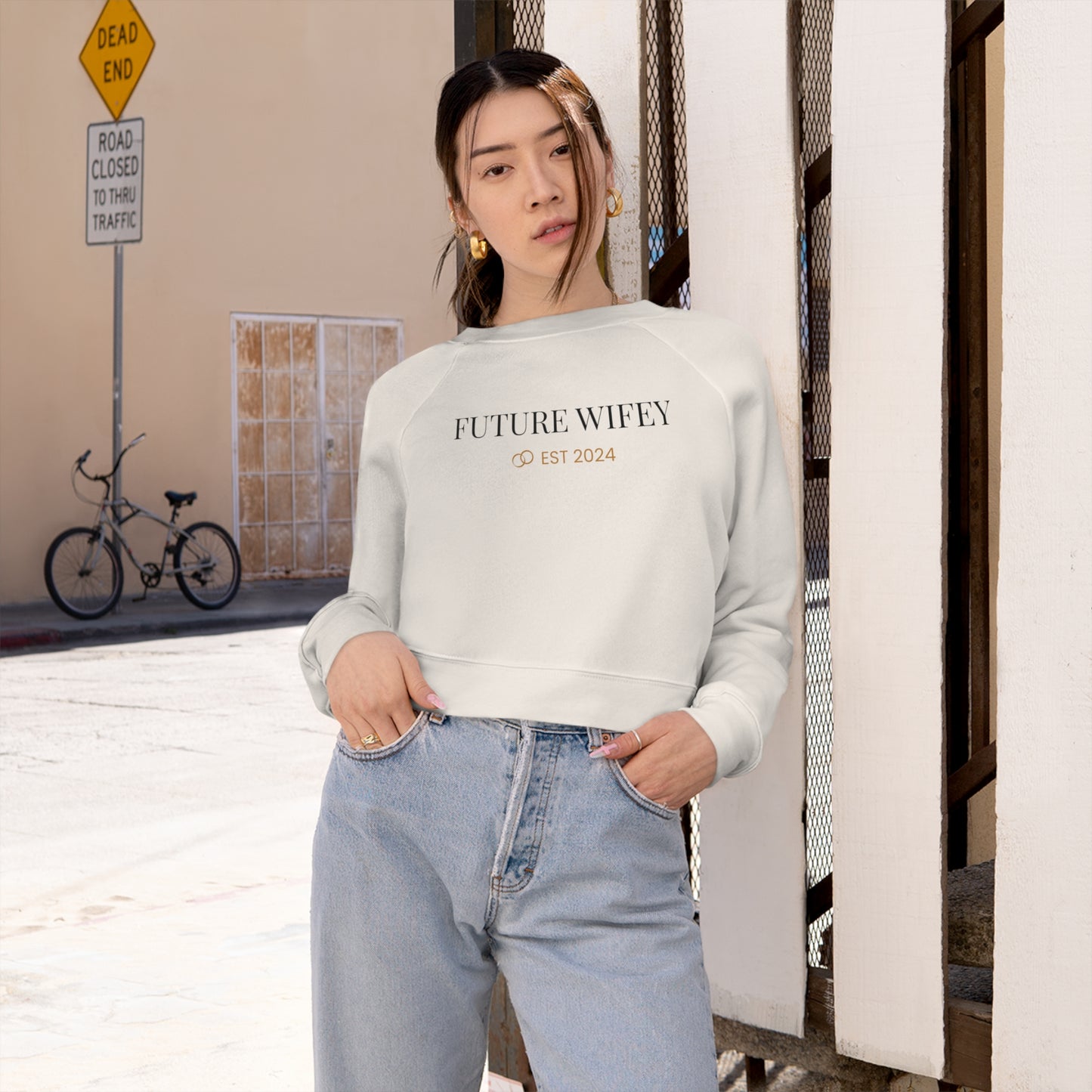 Women's Cropped Fleece Future Wifey