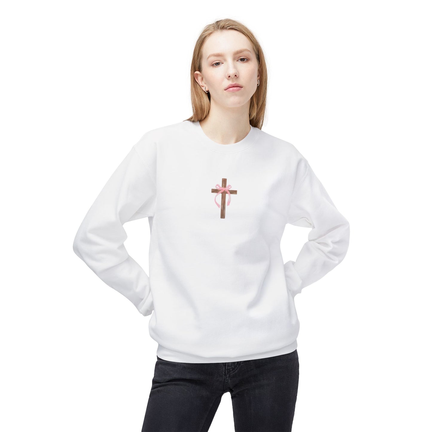 Cross and Bows Inspirational Sweatshirt - Faith & Encouragement
