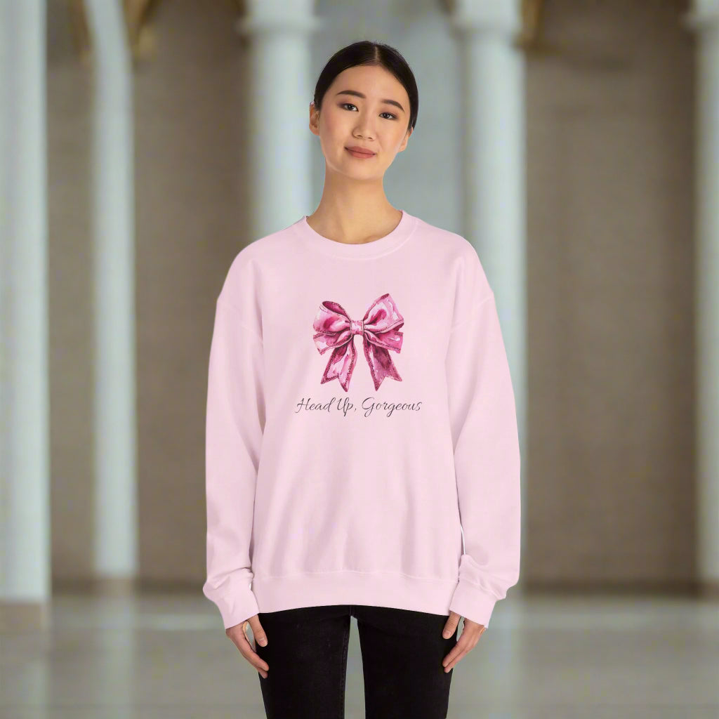 Head Up Gorgeous" Bow Crewneck