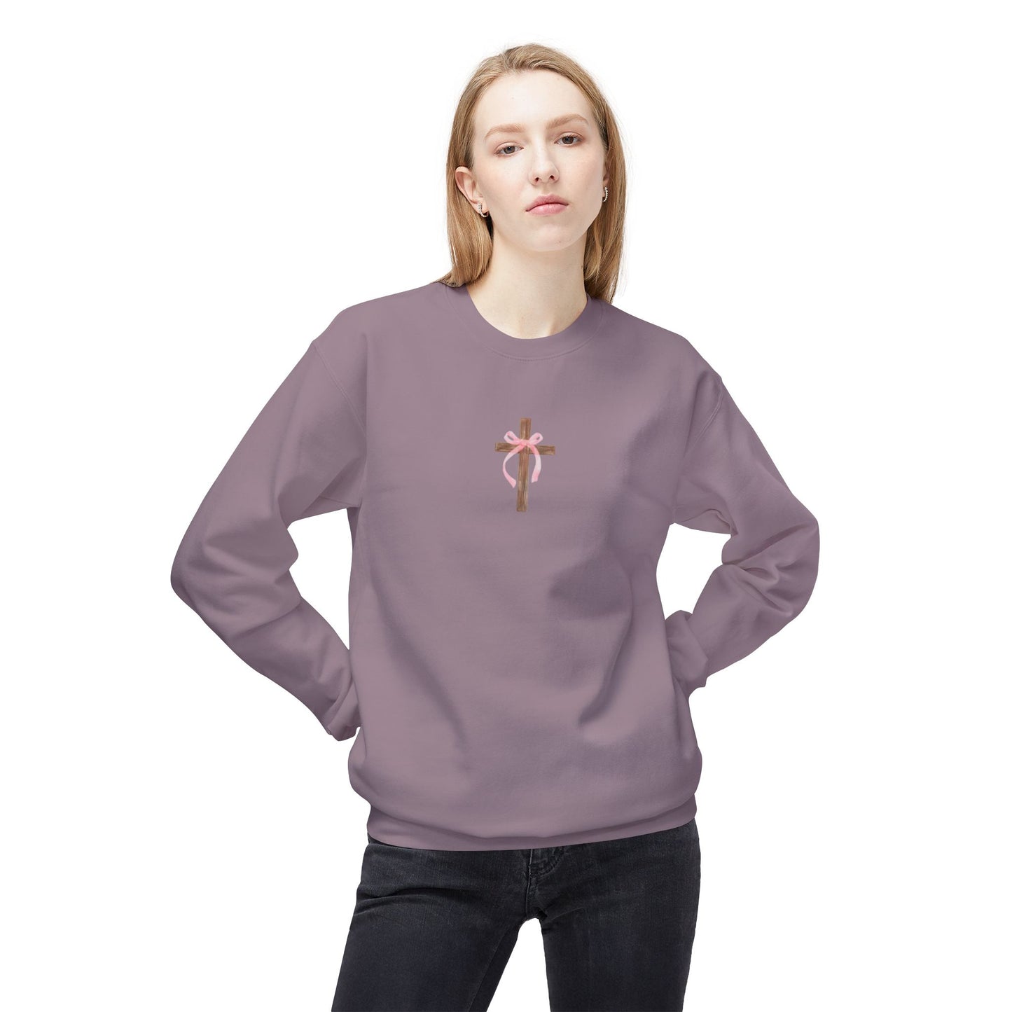 Cross and Bows Inspirational Sweatshirt - Faith & Encouragement