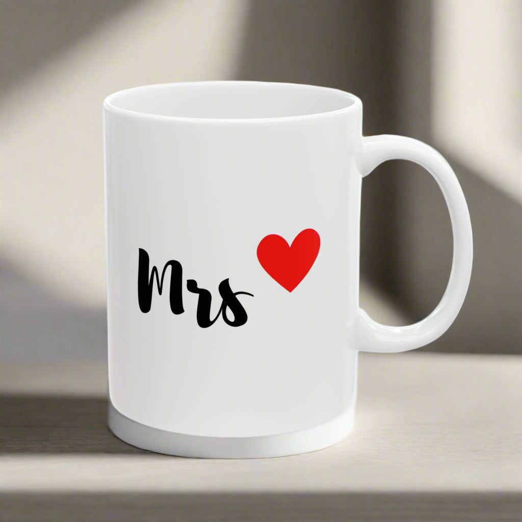 Mrs Love Mug - Heart Design - Perfect Gift for Coffee Lovers