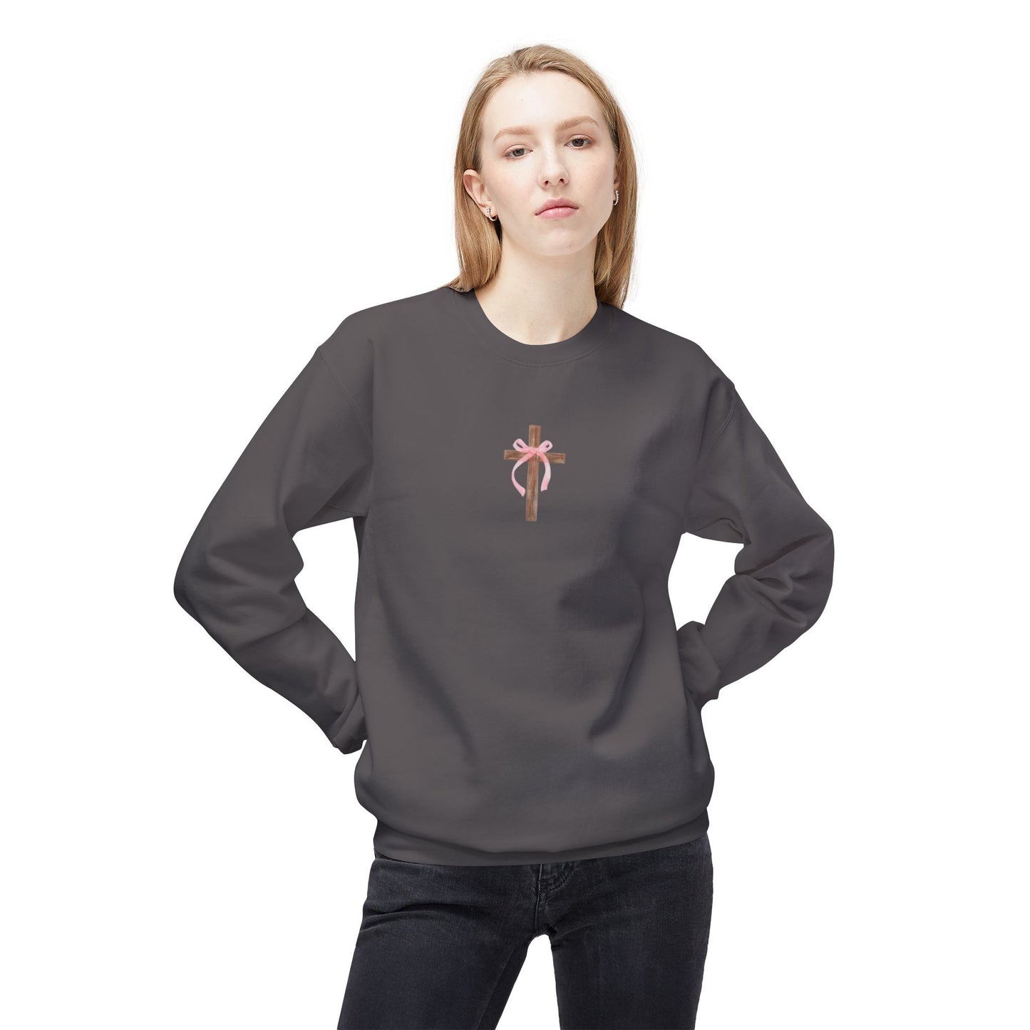 Cross and Bows Inspirational Sweatshirt - Faith & Encouragement