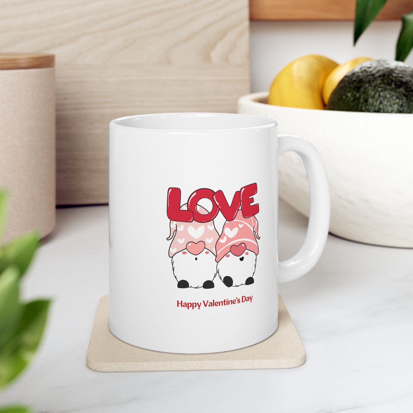 Gnome 'Love' Design Ceramic Mug - Perfect for Gift Giving