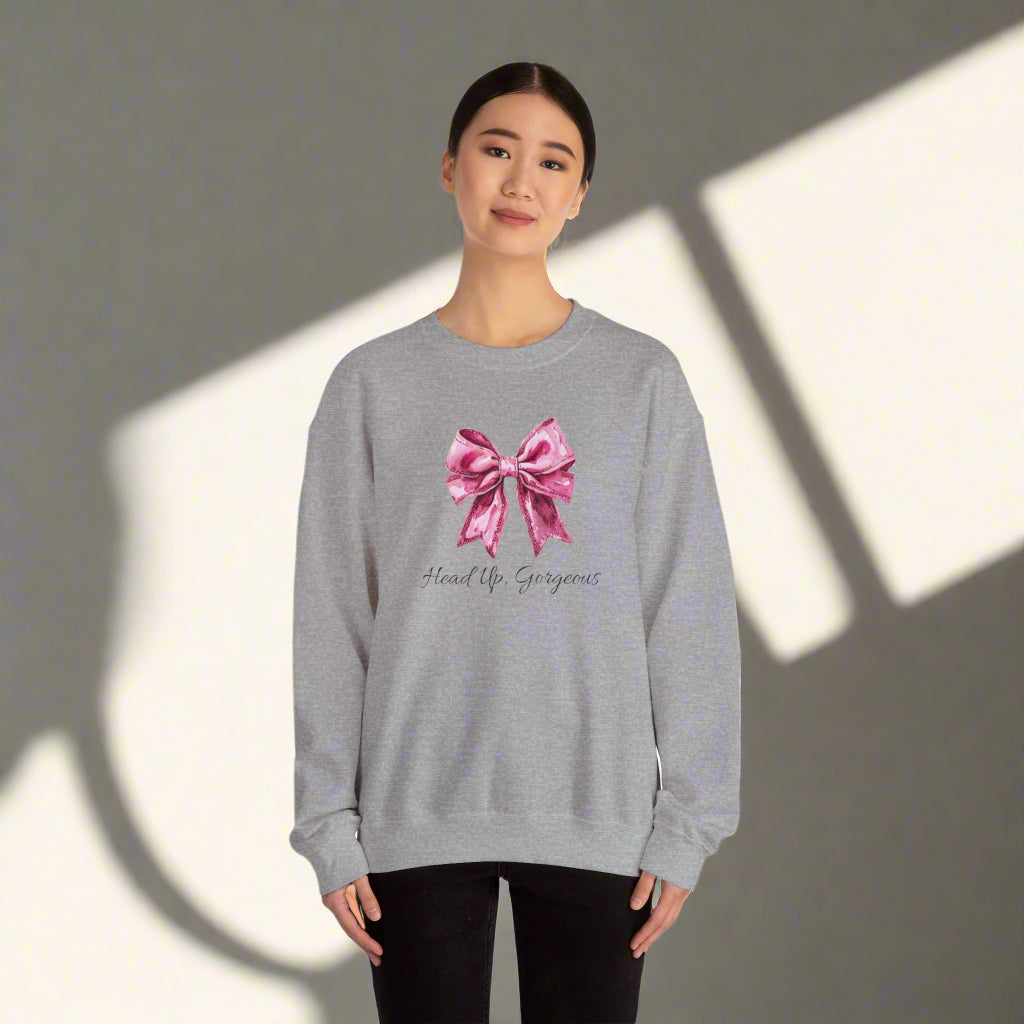 Head Up Gorgeous" Bow Crewneck