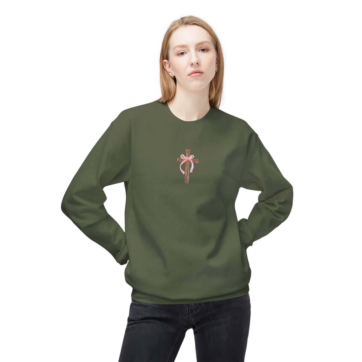 Cross and Bows Inspirational Sweatshirt - Faith & Encouragement