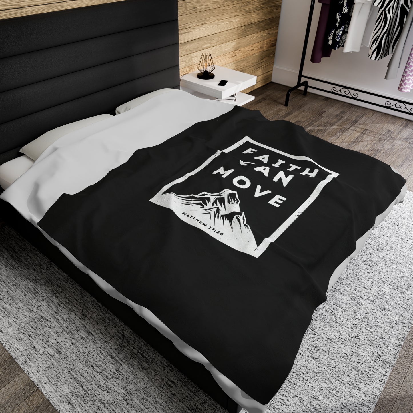 Faith Can Move Mountains Cozy Inspirational Blanket