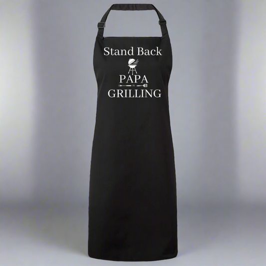 Stand Back, PAPA Is Grilling Apron – Funny BBQ Apron