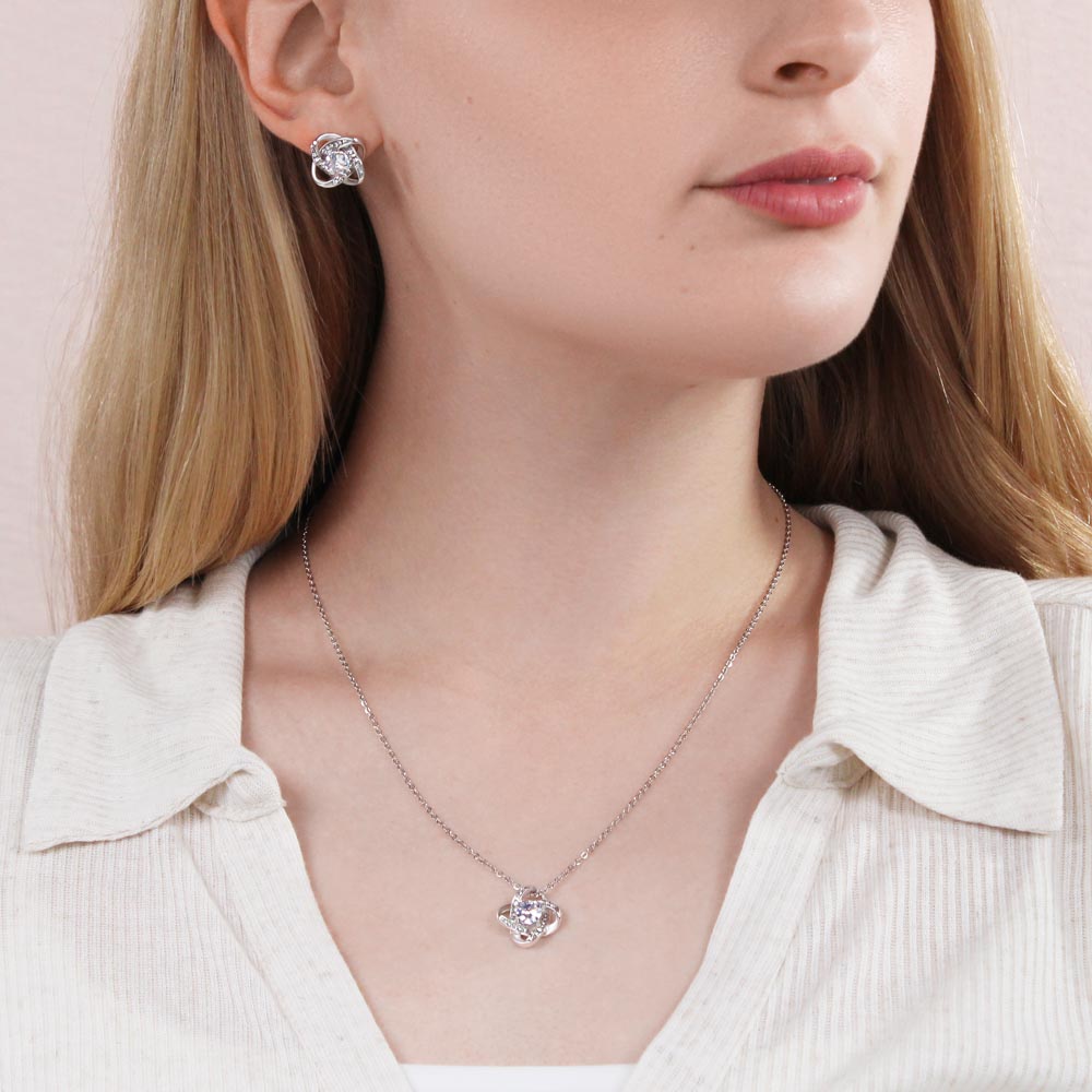 My Little Girl Yesterday My Friend Today My Daughter Forever Love knot Necklace