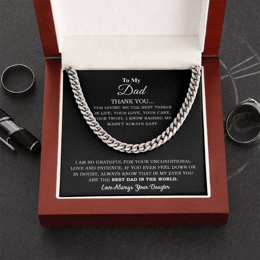 To My Dad - Best Dad Necklace from Daughter