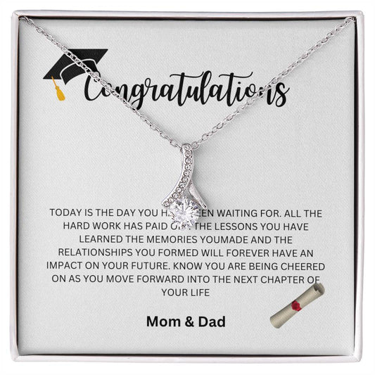 Congratulations Graduate - Mom and Dad Necklace