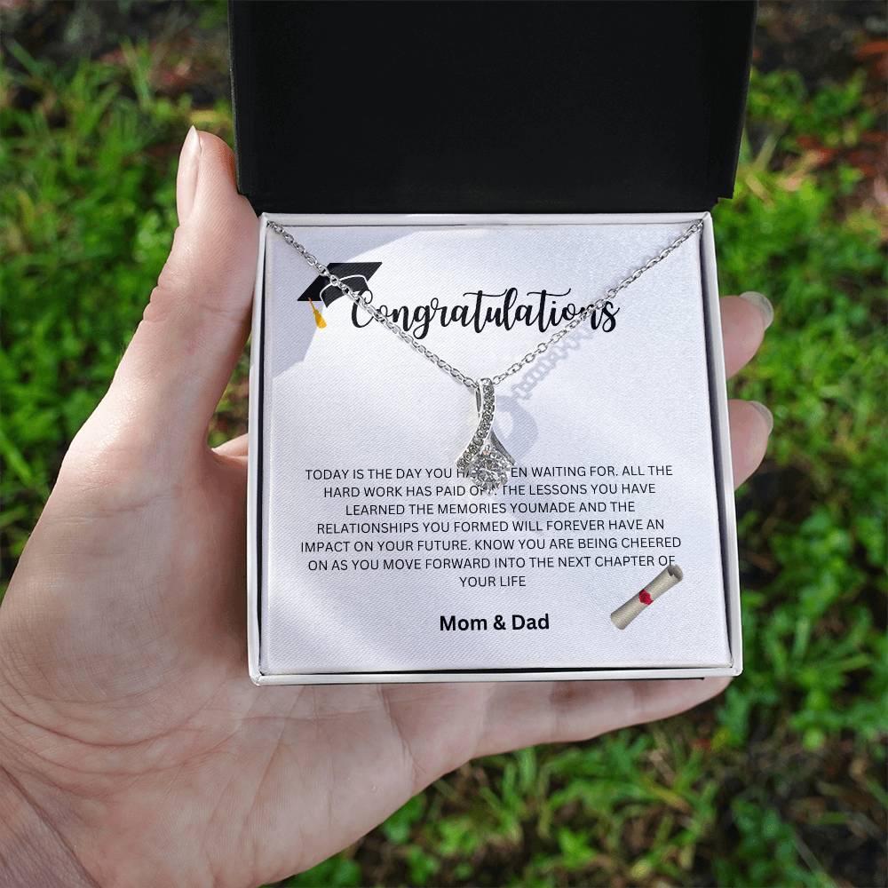 Congratulations Graduate - Mom and Dad Necklace