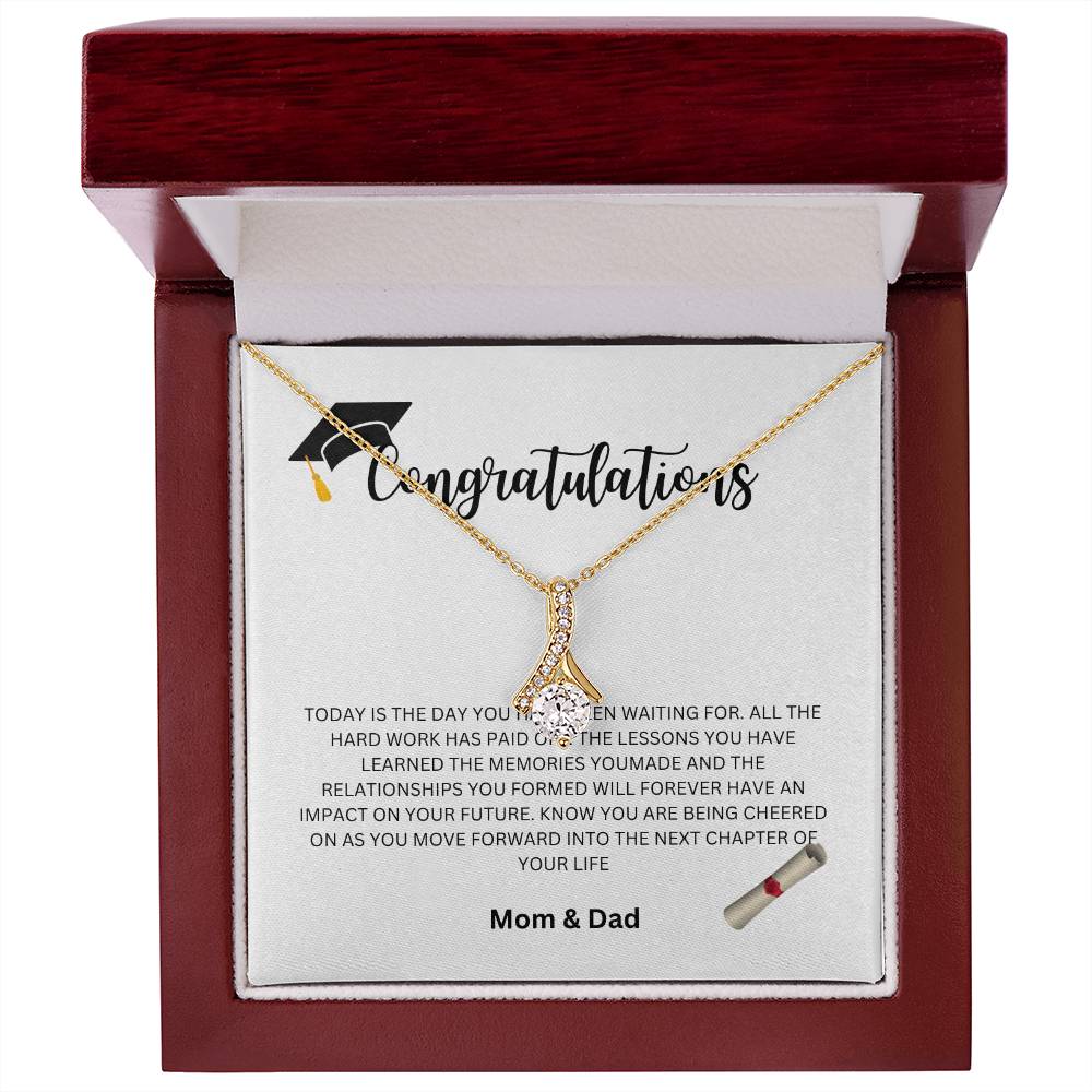 Congratulations Graduate - Mom and Dad Necklace
