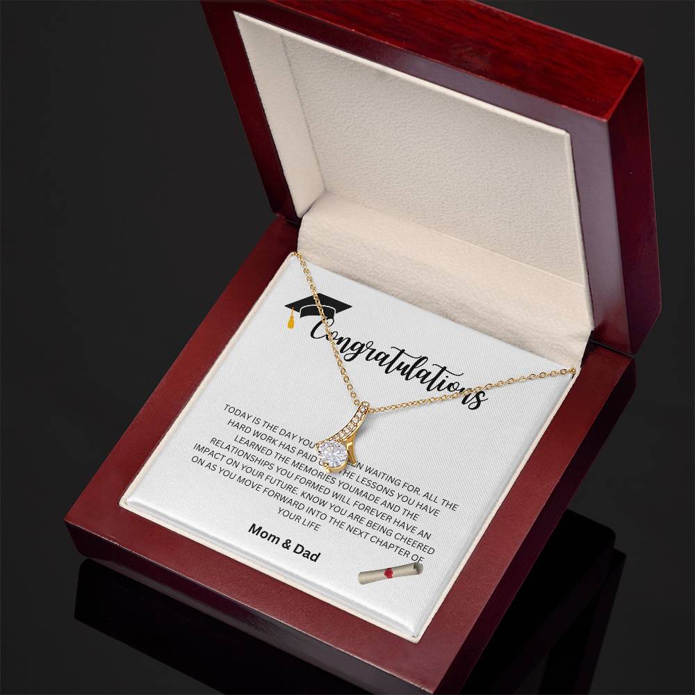 Congratulations Graduate - Mom and Dad Necklace