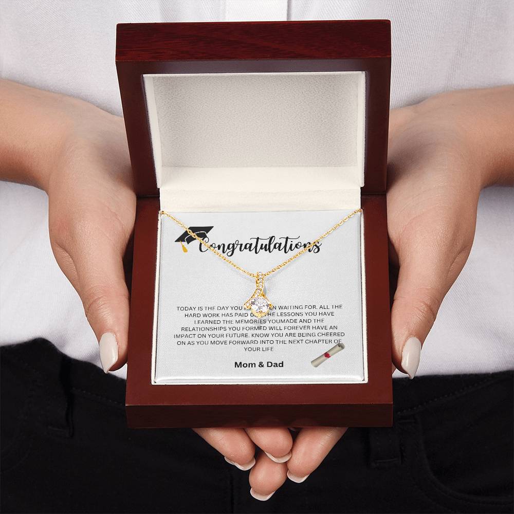 Congratulations Graduate - Mom and Dad Necklace
