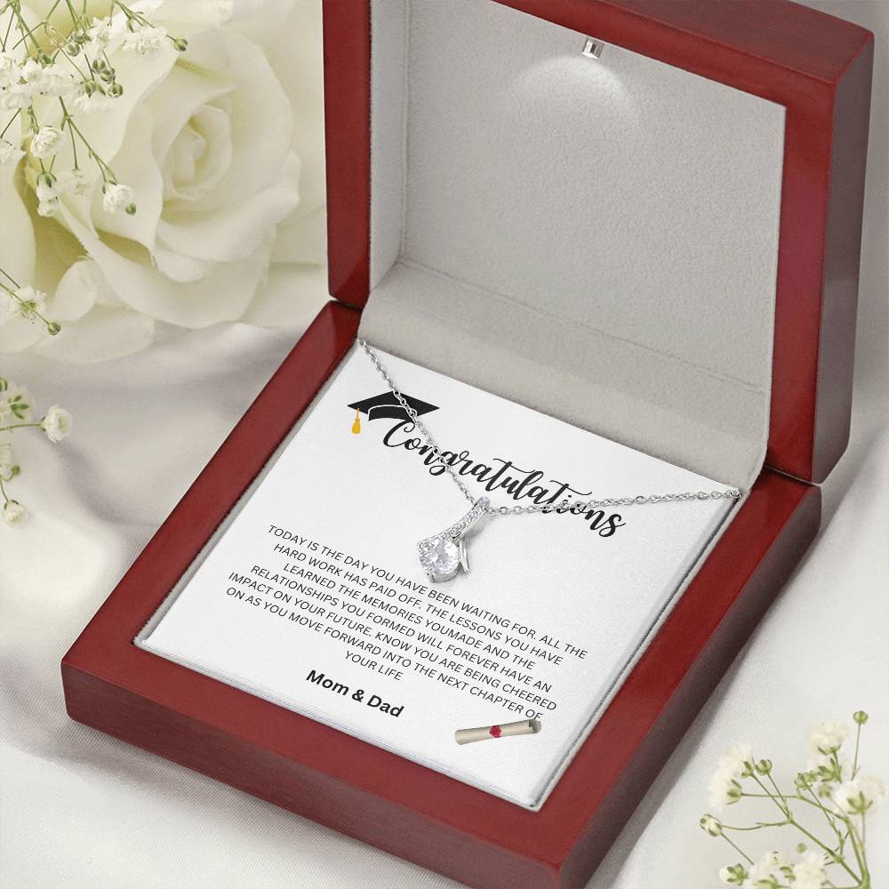 Congratulations Graduate - Mom and Dad Necklace
