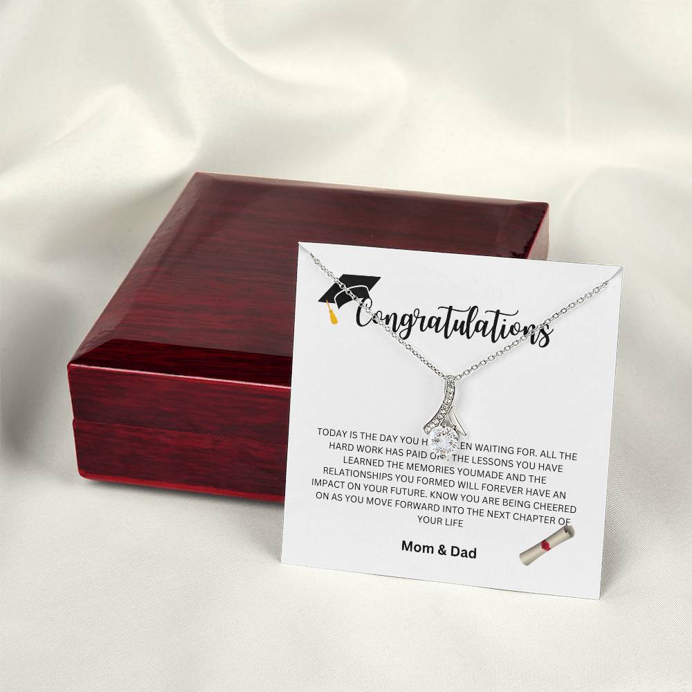 Congratulations Graduate - Mom and Dad Necklace