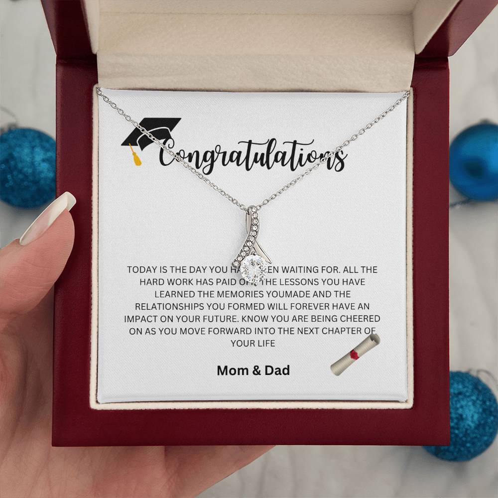 Congratulations Graduate - Mom and Dad Necklace