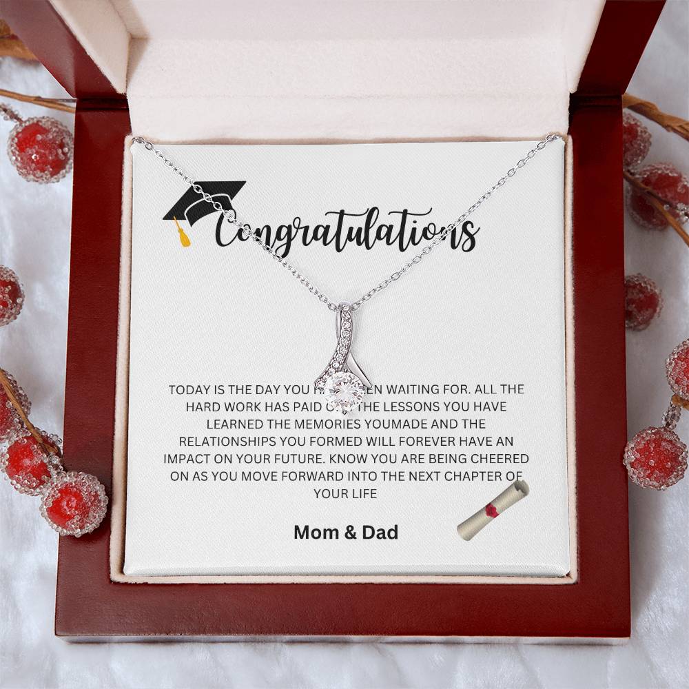Congratulations Graduate - Mom and Dad Necklace