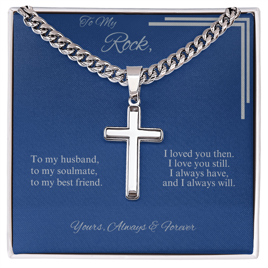 To My Rock Cross Necklace - A Symbol of Enduring Love and Strength