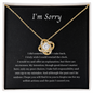 Heartfelt Apology Love Knot Necklace