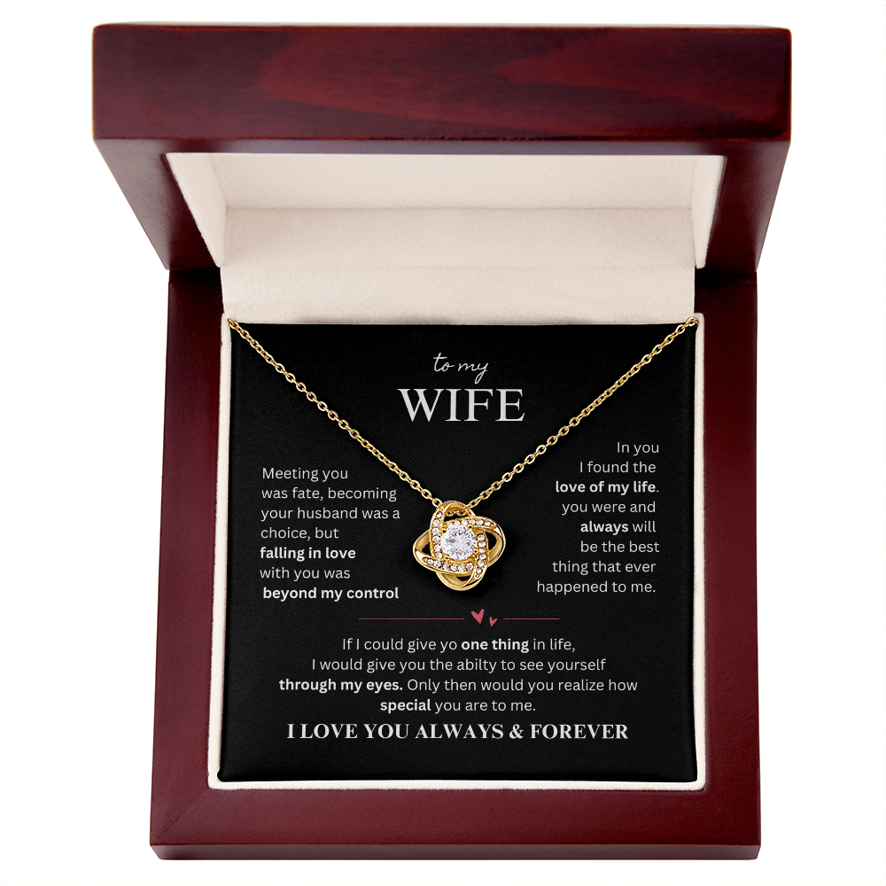To My Wife - The Best Thing That Ever Happened to Me Love Knot Necklace