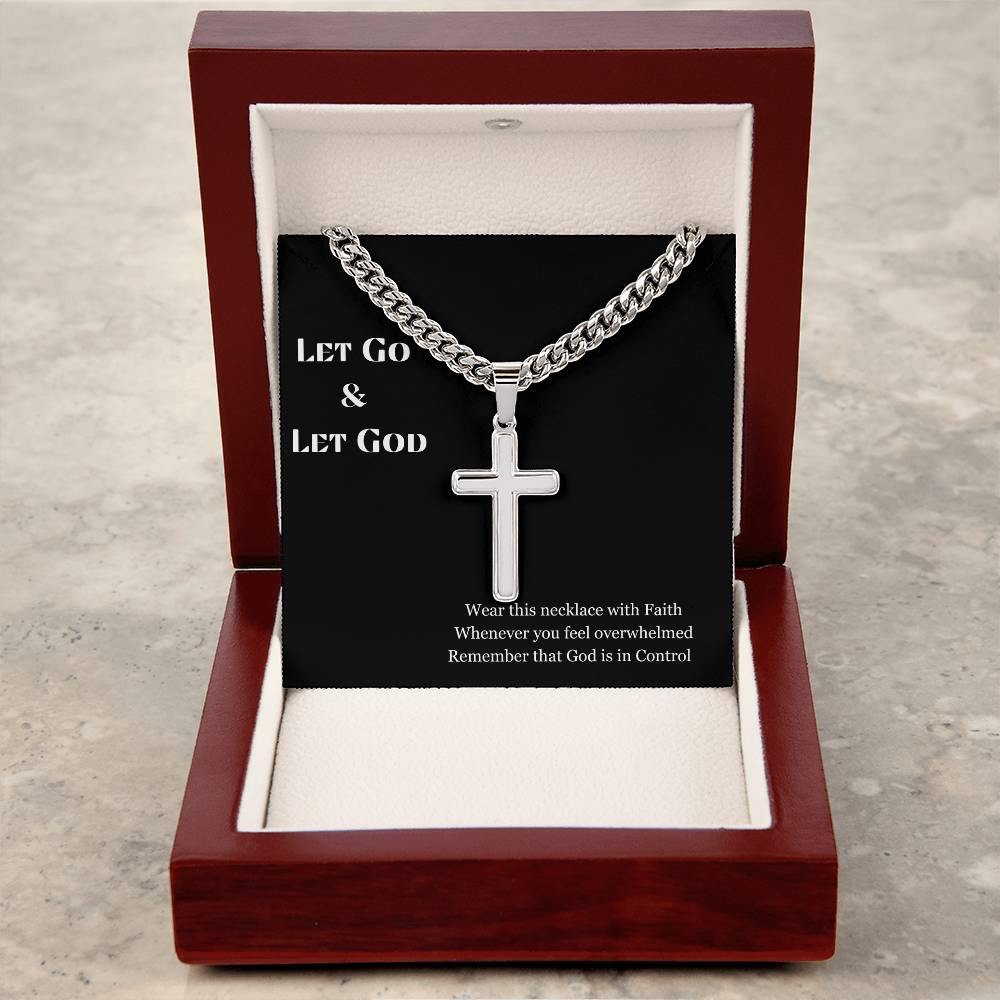 Let Go and Let God Cross Necklace