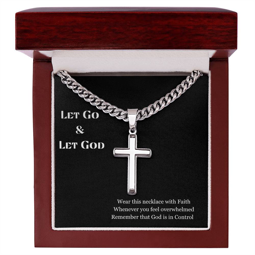 Let Go and Let God Cross Necklace