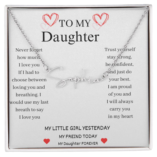 My Little Girl Yesterday My Daughter Forever Name Necklace