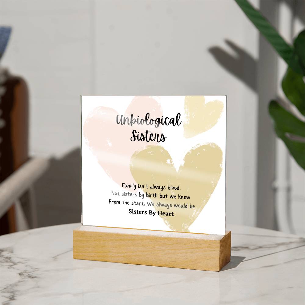 Sisters By Heart Acrylic Plaque