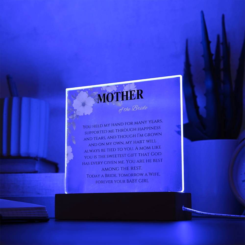 Mother of the Bride from your Baby Girl Acrylic Plaque
