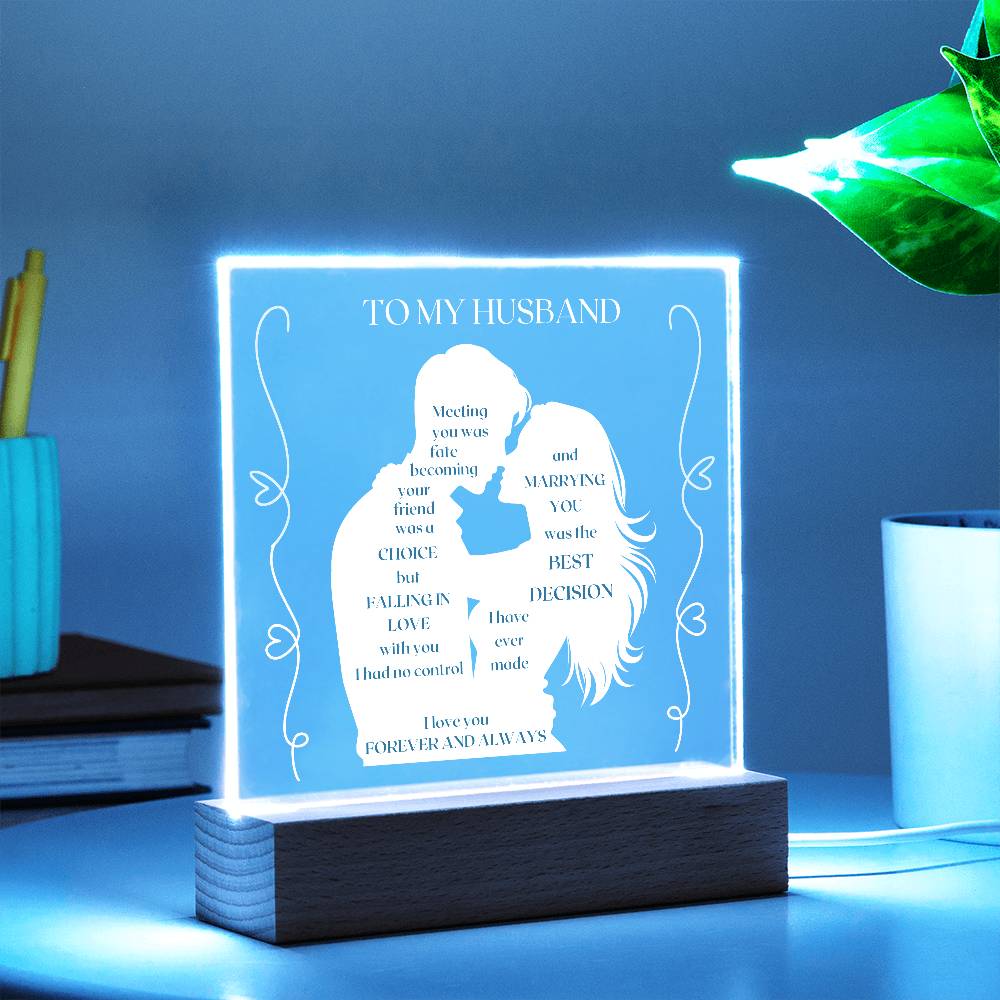 To My Husband - Fate, Love, Forever Acrylic Plaque