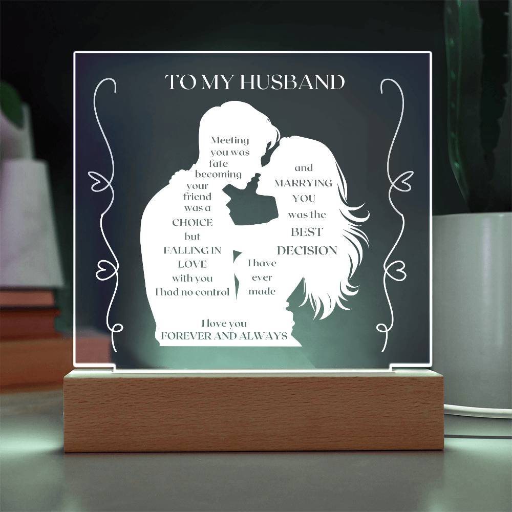 To My Husband - Fate, Love, Forever Acrylic Plaque