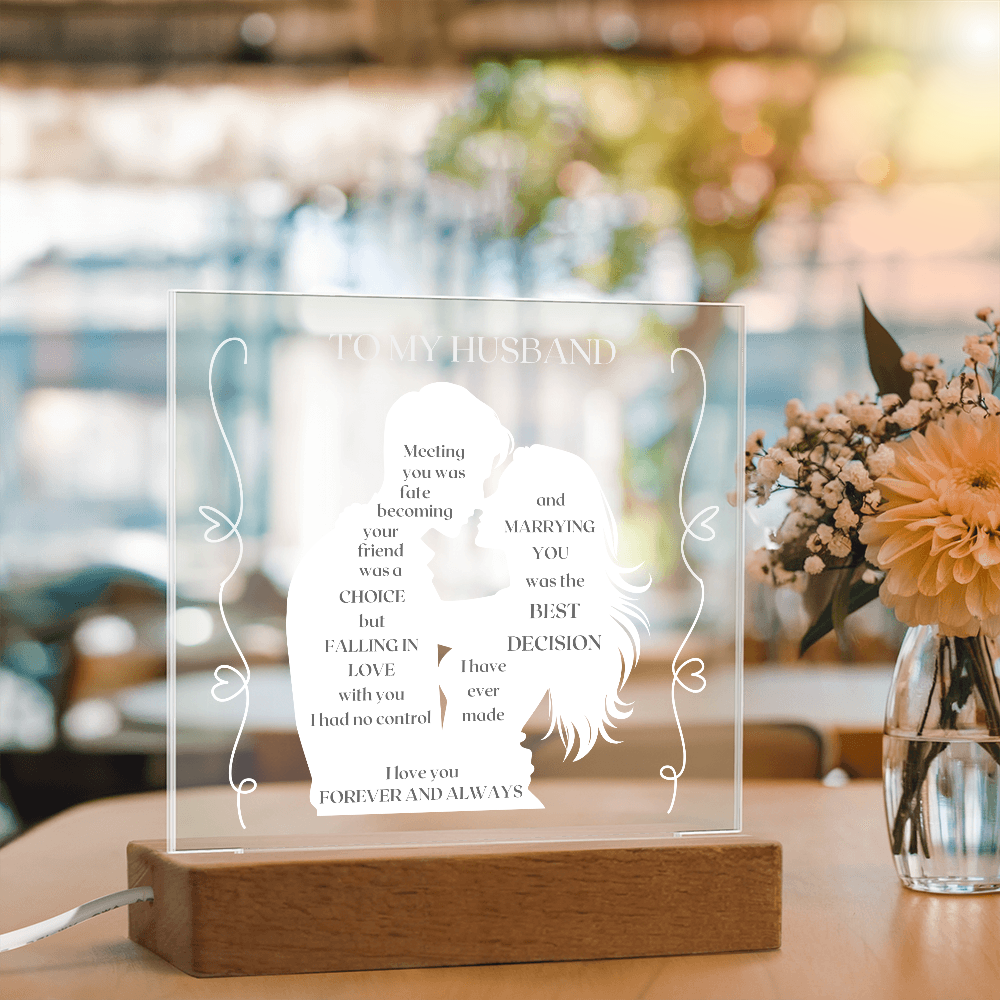 To My Husband - Fate, Love, Forever Acrylic Plaque