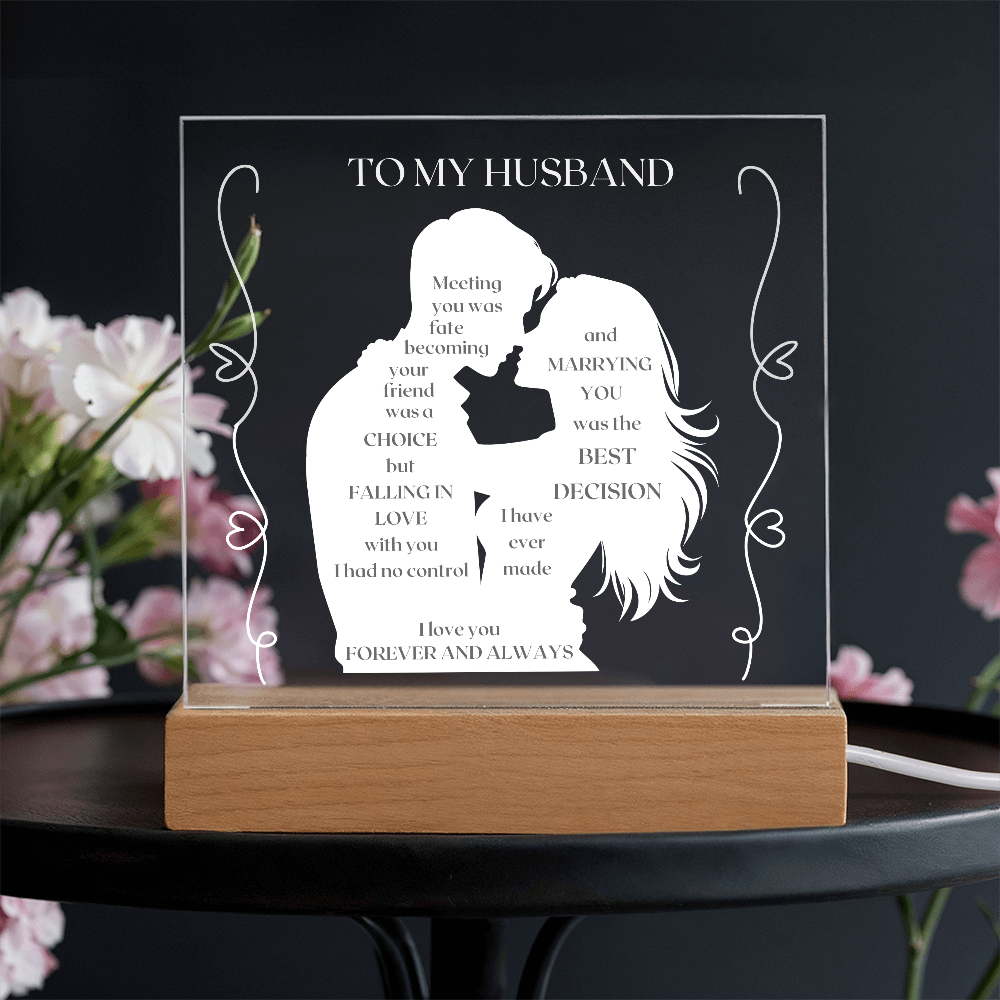 To My Husband - Fate, Love, Forever Acrylic Plaque