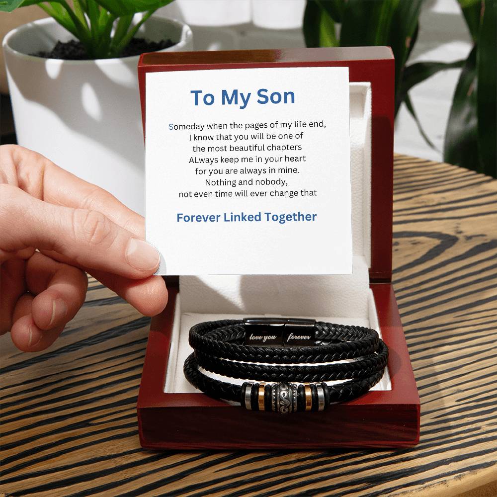 MY Son We are Forever Linked Together Bracelet