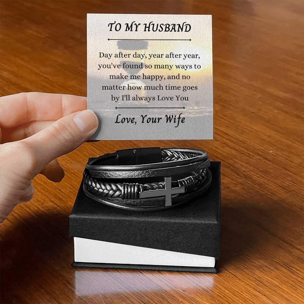 To My Husband I will Always love you Cross Bracelet