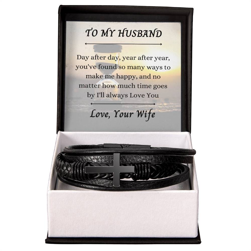 To My Husband I will Always love you Cross Bracelet