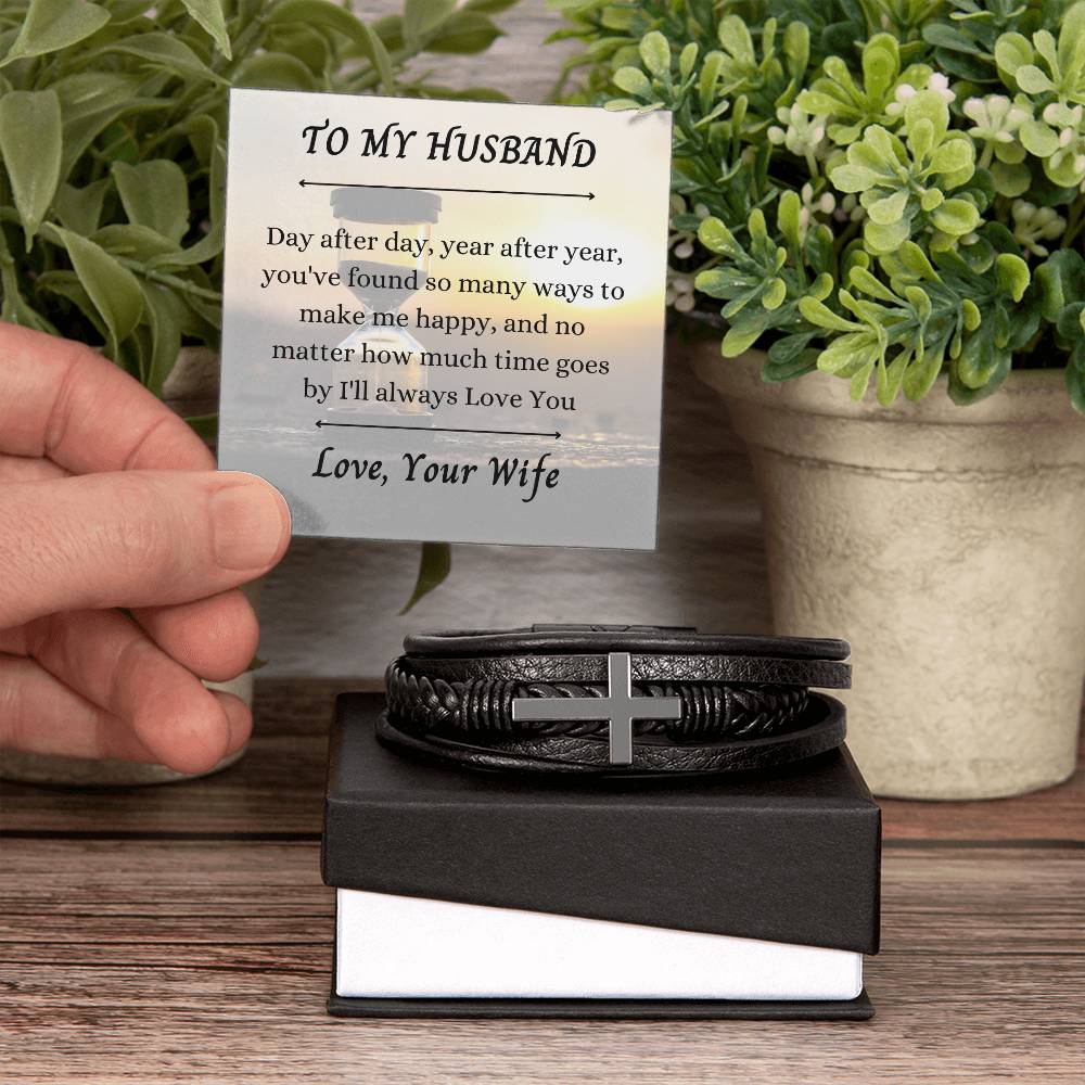 To My Husband I will Always love you Cross Bracelet