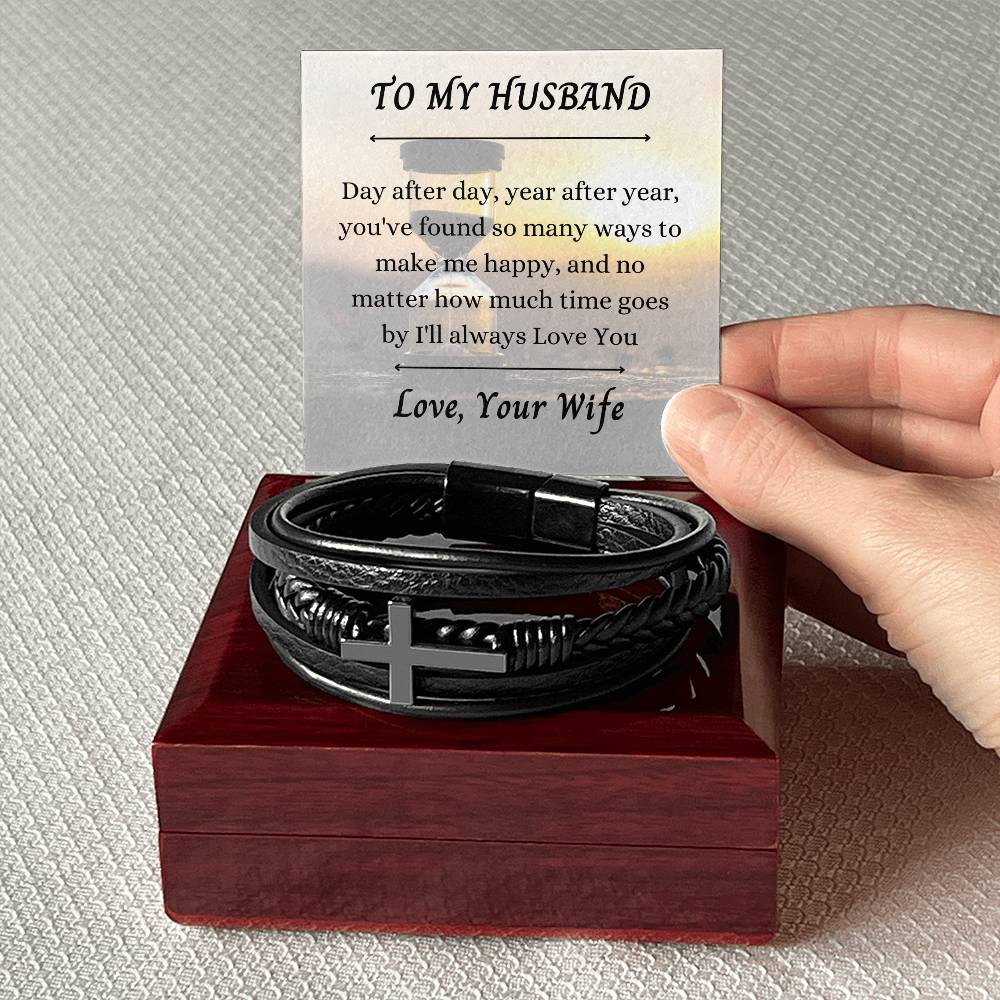 To My Husband I will Always love you Cross Bracelet