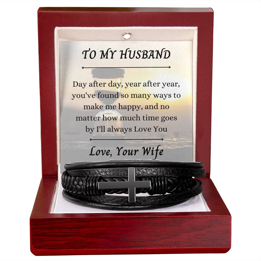 To My Husband I will Always love you Cross Bracelet