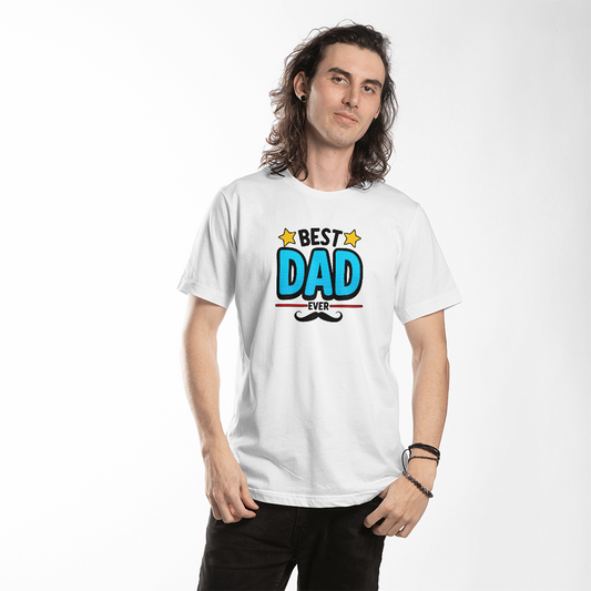 Best Dad Ever Mustache Graphic Tee