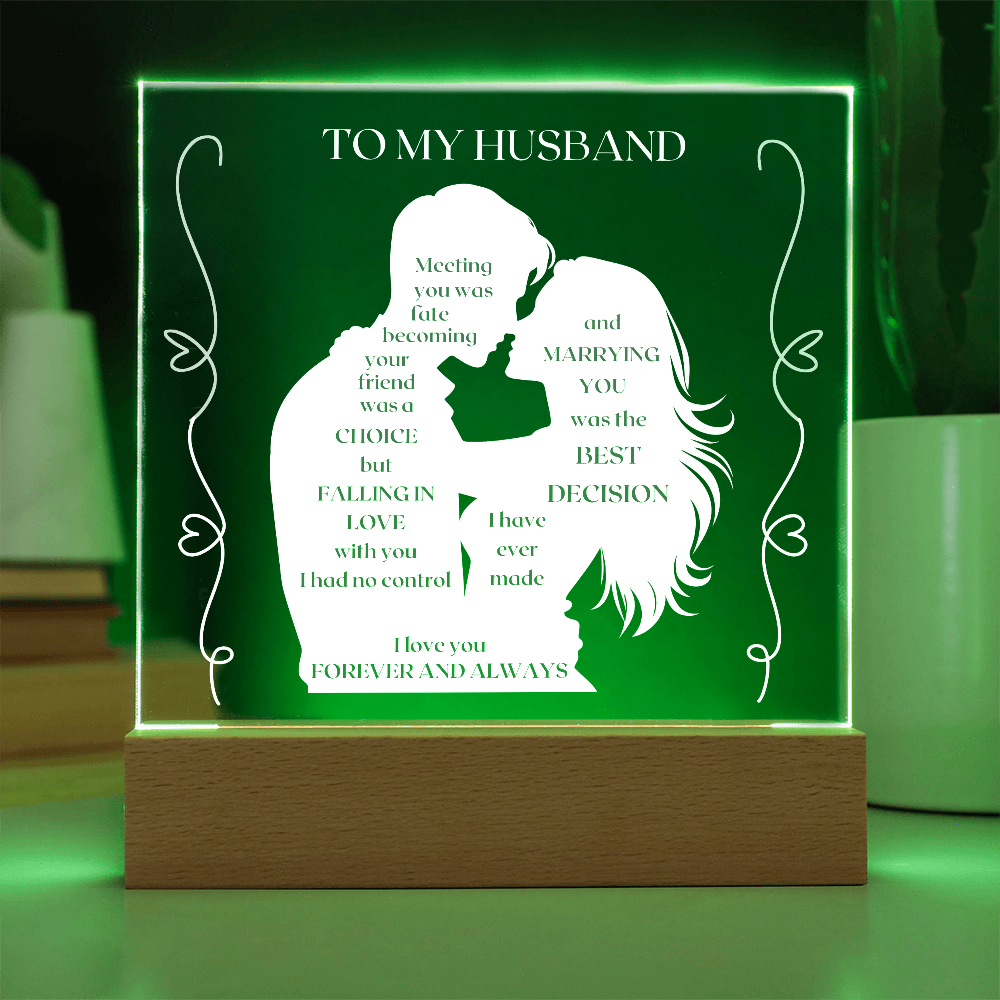 To My Husband - Fate, Love, Forever Acrylic Plaque