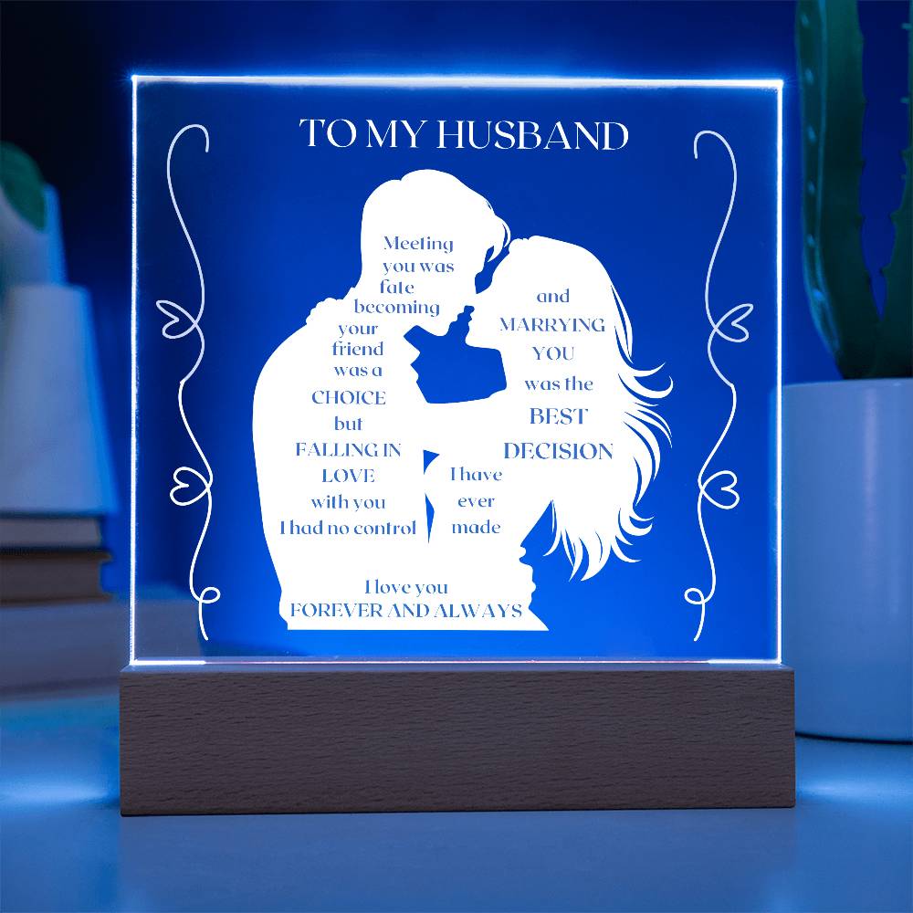 To My Husband - Fate, Love, Forever Acrylic Plaque