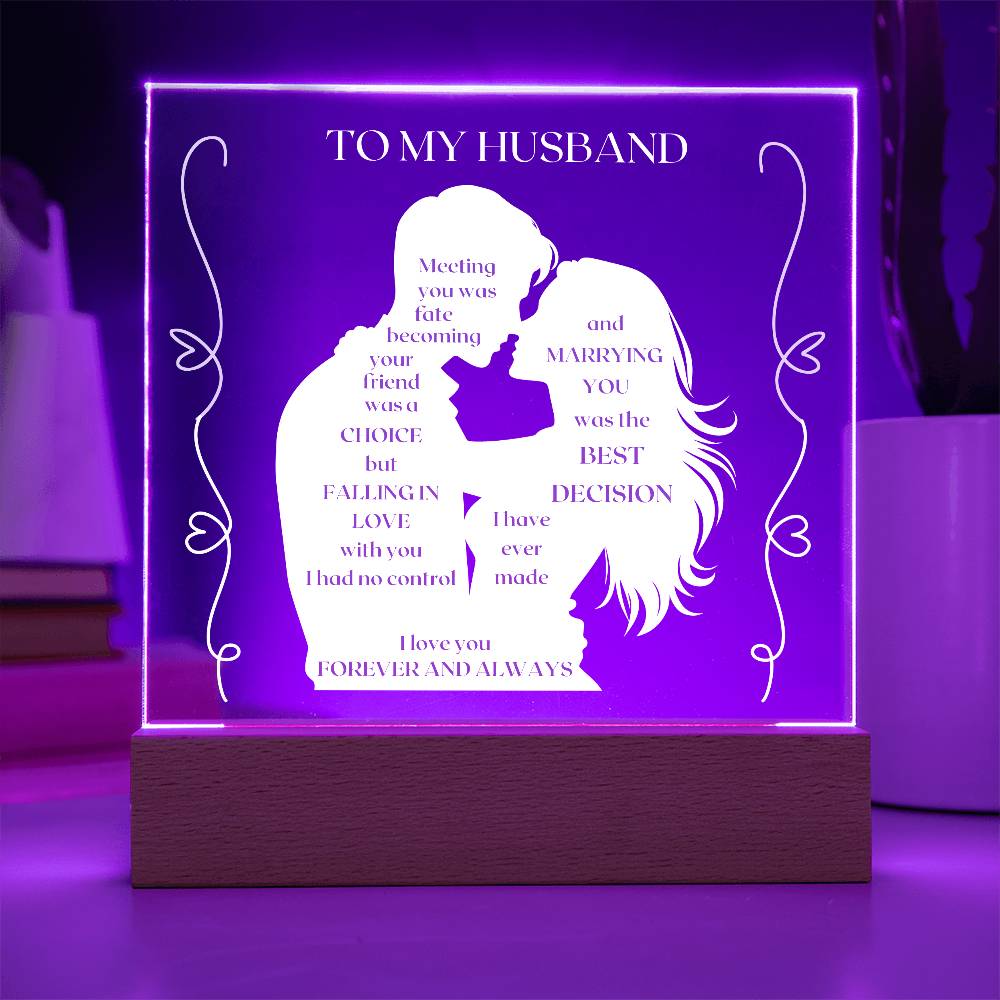 To My Husband - Fate, Love, Forever Acrylic Plaque