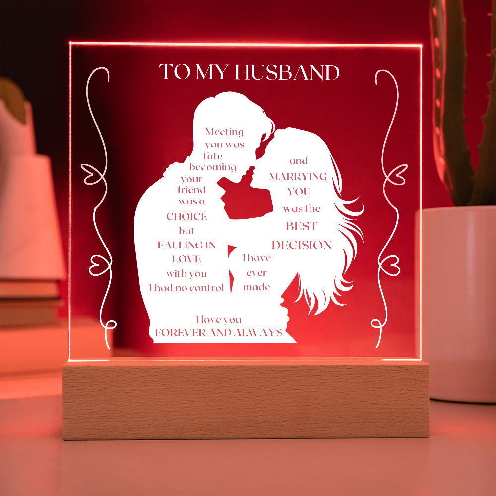 To My Husband - Fate, Love, Forever Acrylic Plaque