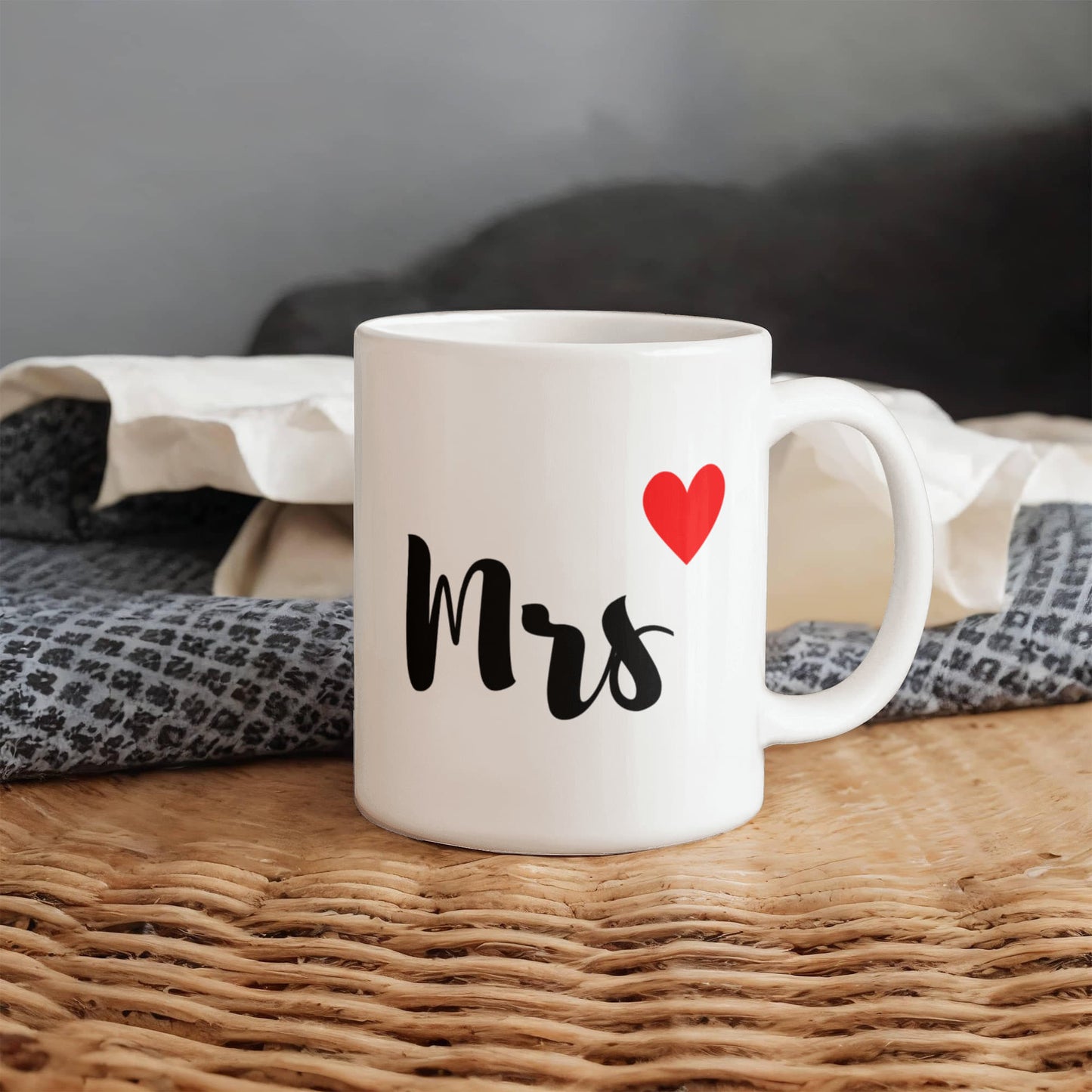 Mrs. Coffee Mug - Elegant Ceramic Mug for Brides & Wives