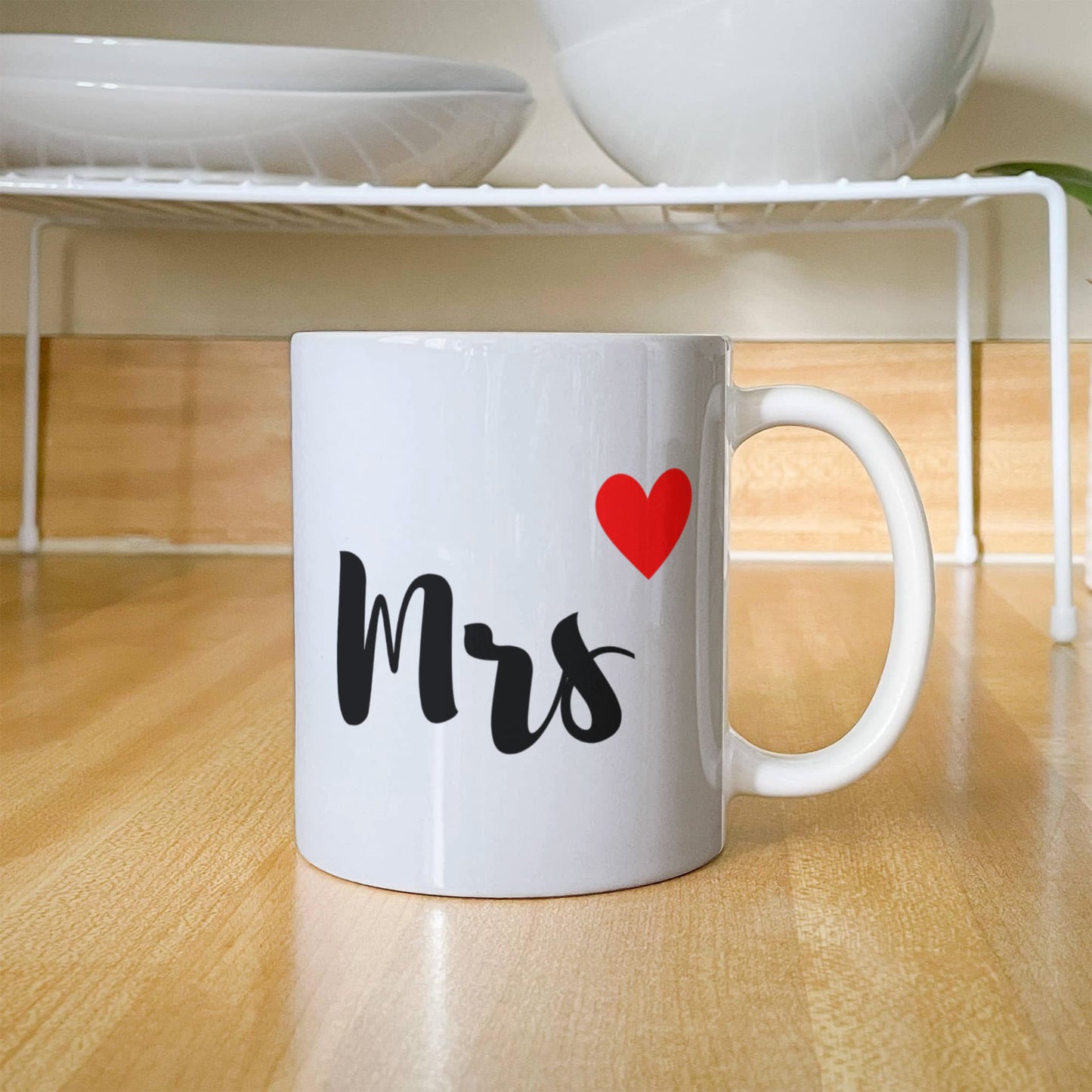 Mrs. Coffee Mug - Elegant Ceramic Mug for Brides & Wives