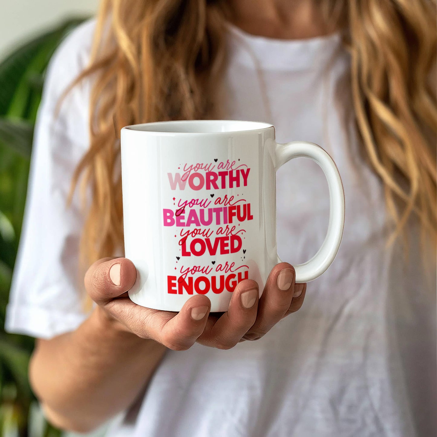 You Are Worthy & Loved Affirmation Mug