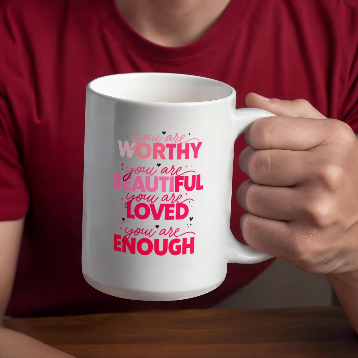 You Are Worthy & Loved Affirmation Mug