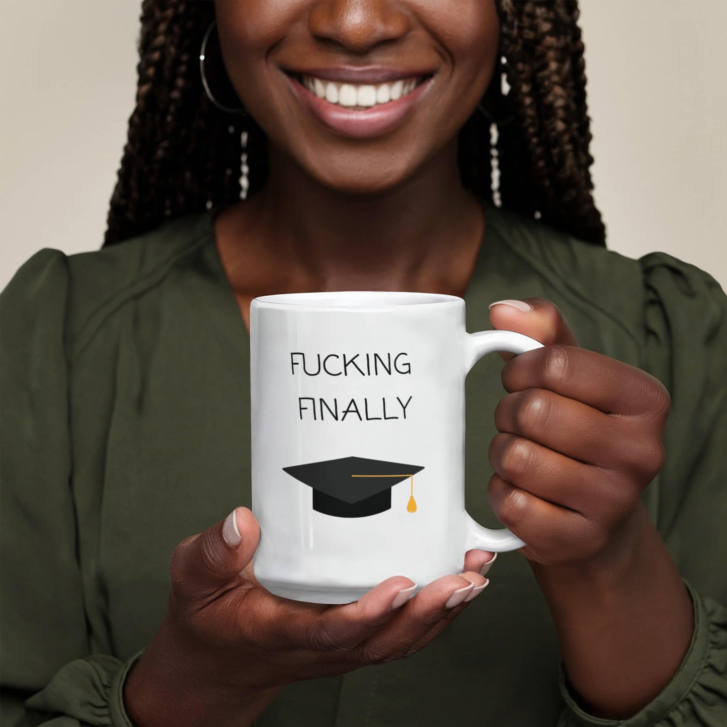 F*cking Finally Graduation Mug πβ